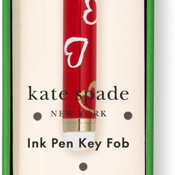 Kate Spade New York Metal Ink Pen Key Fob, Black Ink Ballpoint Keychain Pen - Picture 6 of 8